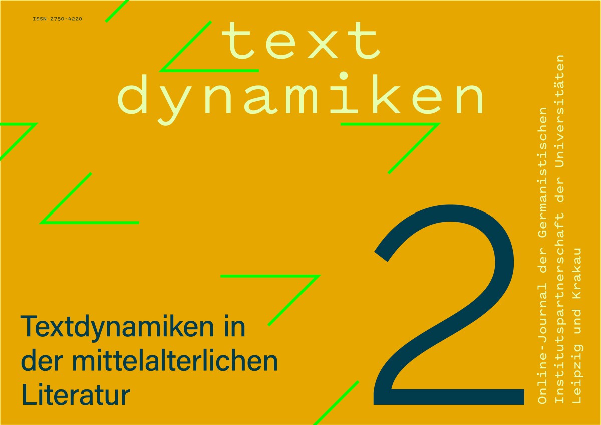 Journal-Cover: textdynamiken 2. Textdynamiken in der mittelalterlichen Literatur.